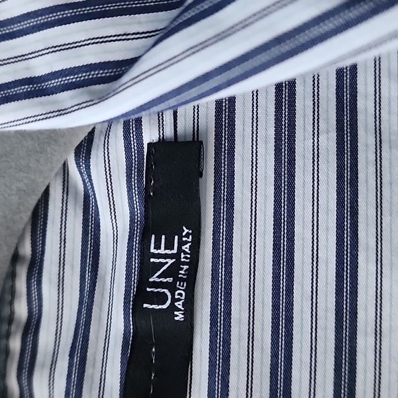 Une Made in Italy Double Strap Neck Oversized Half Open Front Blouse Shirt - Picture 6 of 8